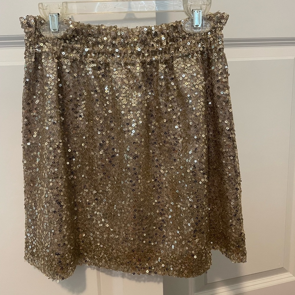 J. Crew Gold Sparkle Skirt